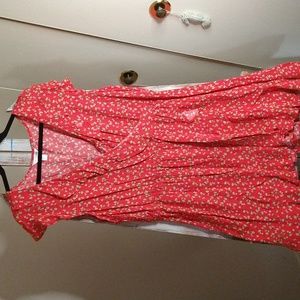 Arizona Jean Co Cherry Print Surplice Dress XXL